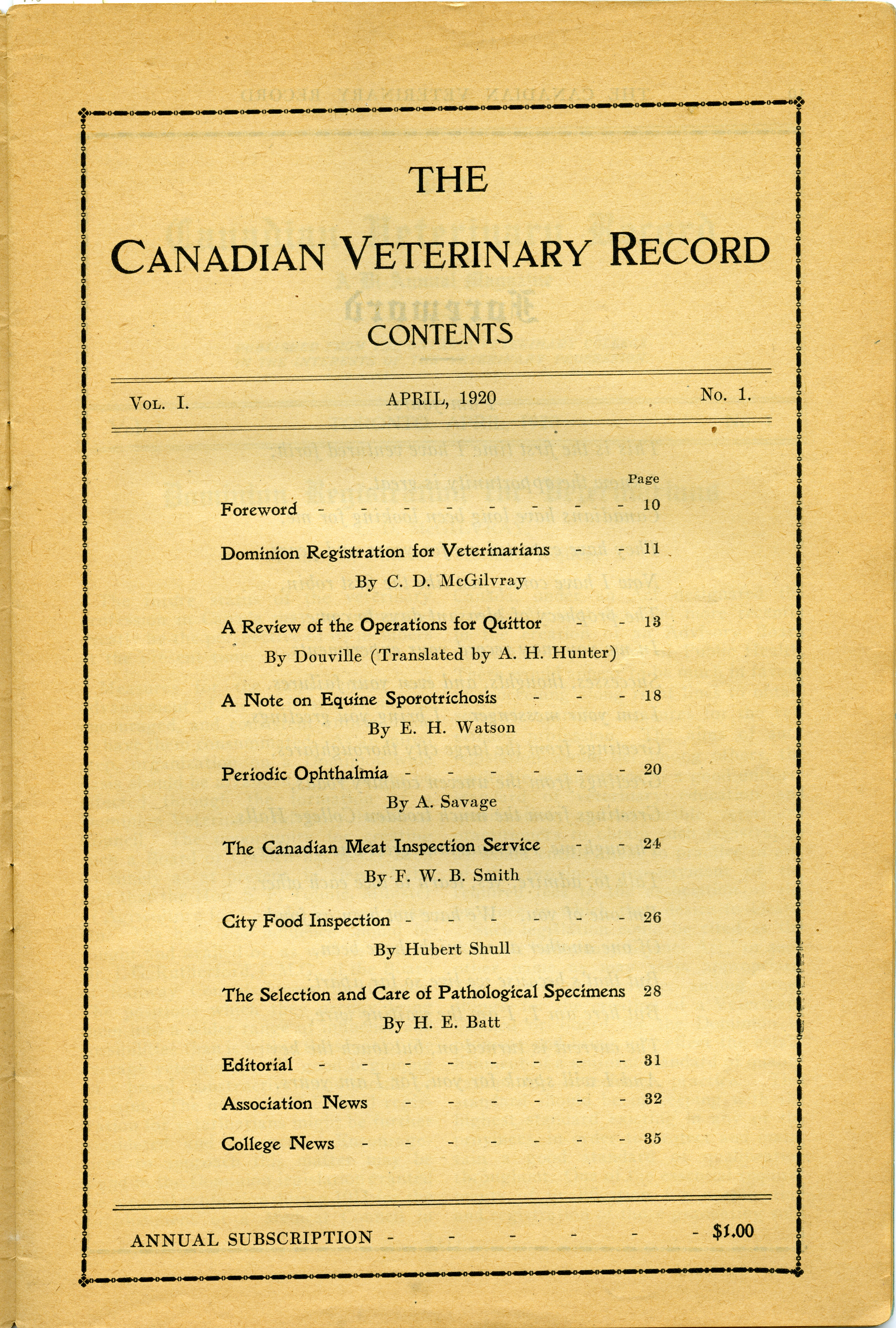 Canadian Veterinary Record